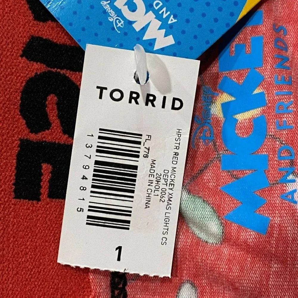 NWT TORRID Hipster Pantie Underwear Sz 1 Red Disney Mickey Donald Christmas